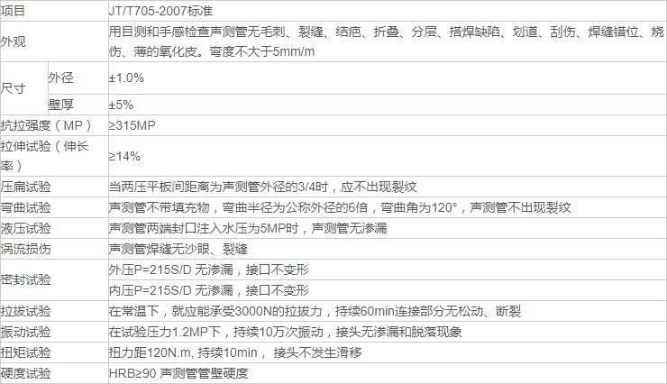 承插式声测管的技术参数